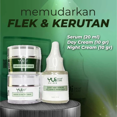 Paket 3 pcs YUI-Cling Skincare (Day Cream + Night Cream + Serum)