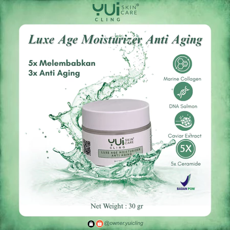 YUI Cling Luxe Age Moisturizer Anti Aging Melembapkan & Cerahkan Kulit Dengan DNA Salmon & 5X Ceramide 2