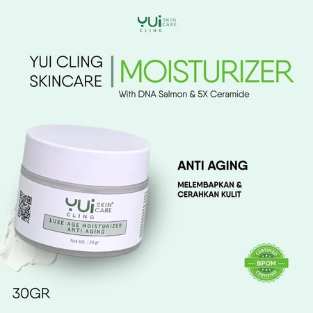 YUI Cling Luxe Age Moisturizer Anti Aging Melembapkan & Cerahkan Kulit Dengan DNA Salmon & 5X Ceramide