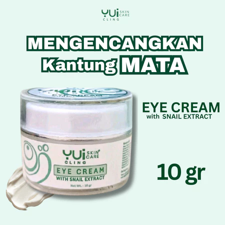 YUI Cling Eye Cream Krim Mata Untuk Lingkar Hitam Mata Panda & Mata Lelah Dengan Snail Extract